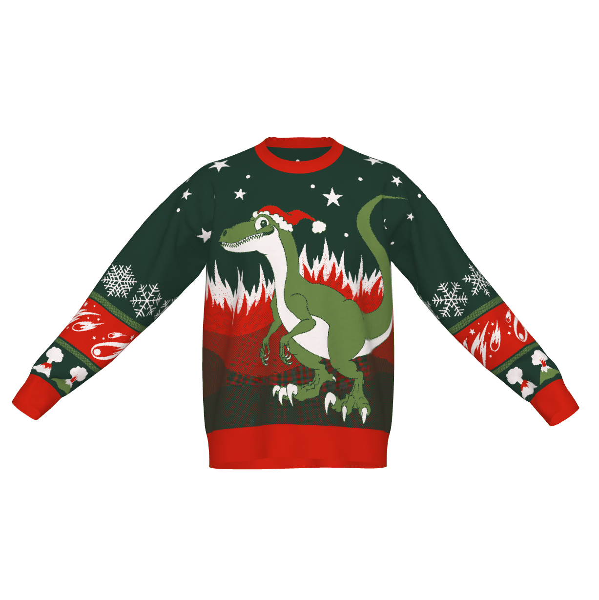 Dinosaur Sweater Holiday Green/Red