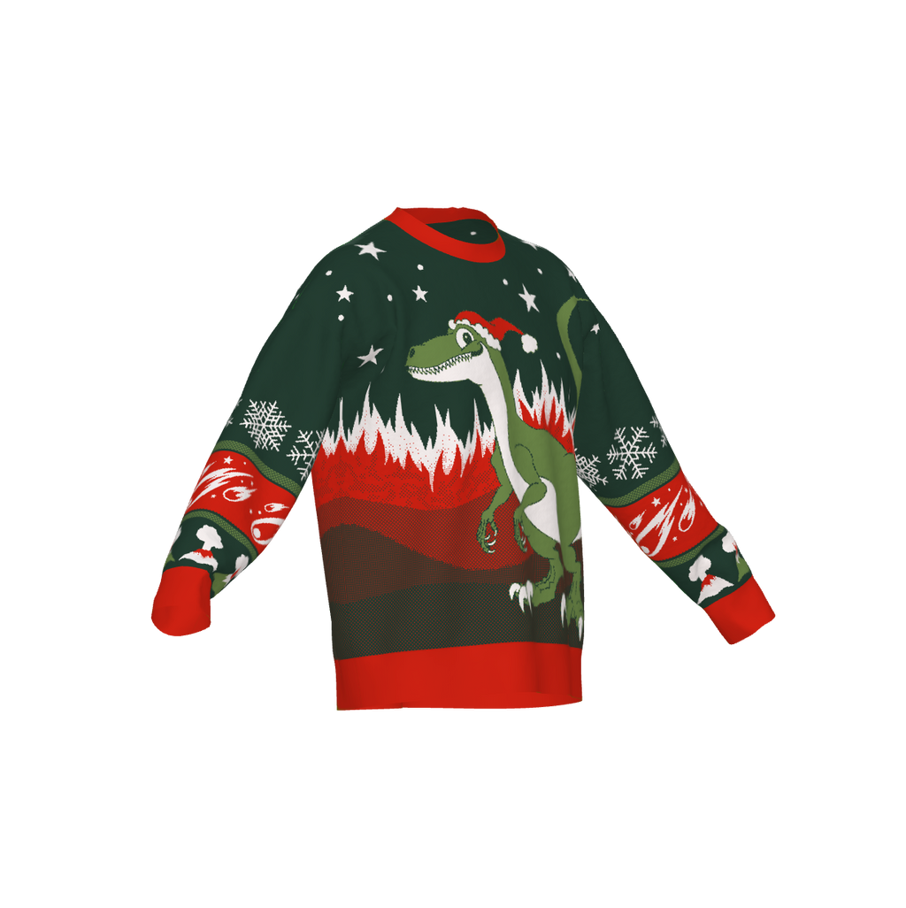 Dinosaur Sweater Holiday Green/Red