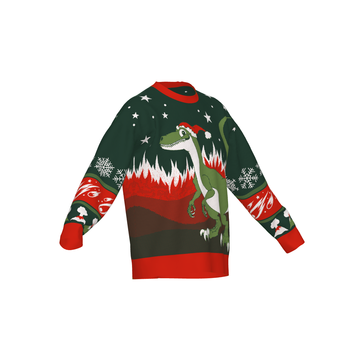 Dinosaur Sweater Holiday Green/Red